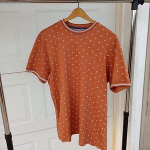 Orange and White Polka Dot Polo Shirt